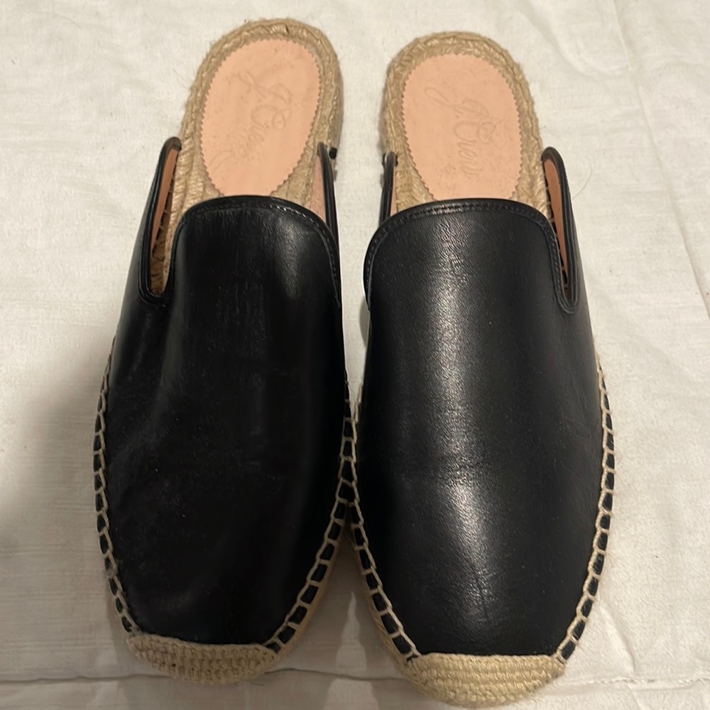 J Crew Leather Espadrilles slides